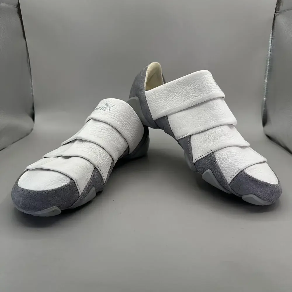 Puma Satori Mens Size 8 White Gray Leather Slip On Casual Sneakers *VERY RARE*